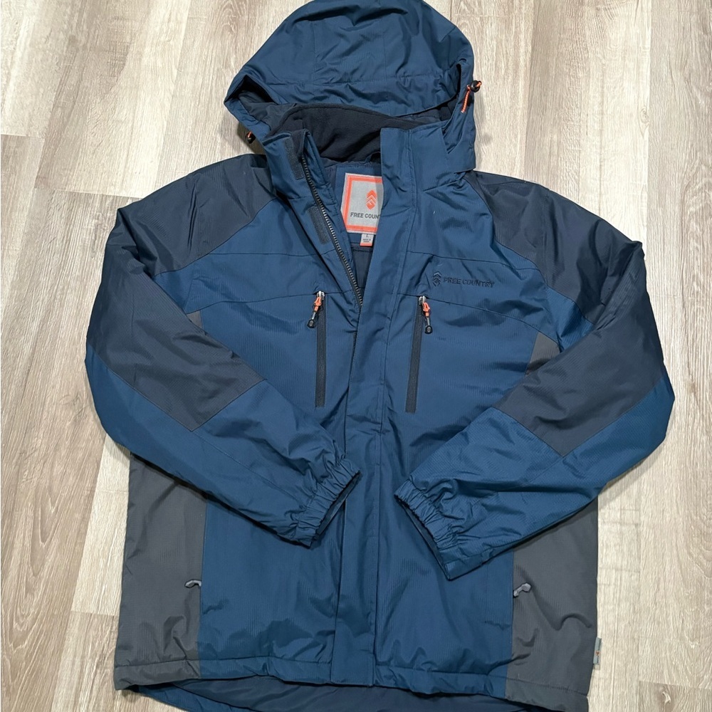 Free Country Men's Navy and Charcoal Raincoat